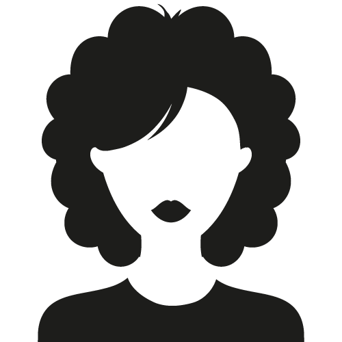 Eine Silhouette einer Frau mit Locken. Referenzen